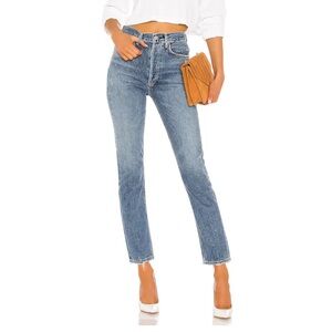 AGOLDE Riley High Rise Straight Crop Jeans